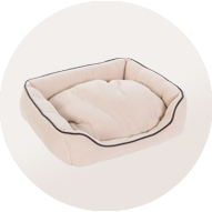 cama acolchada suave gato-beis