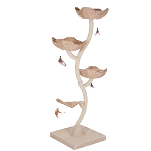 Árbol rascador grande con cestas y juguetes