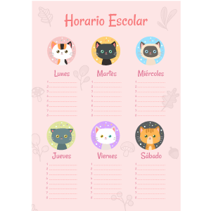 horario escolar gatos razas planning semanal gatos razas con consejos para cuidar de tu gato después de las vacaciones de verano