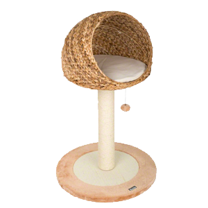 rascador gatos poste con cama iglu