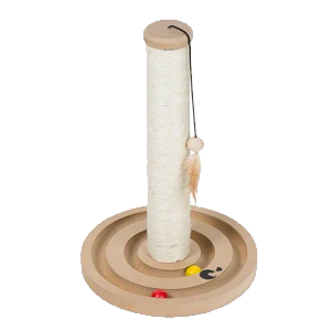 rascador gatos poste con juguete en base